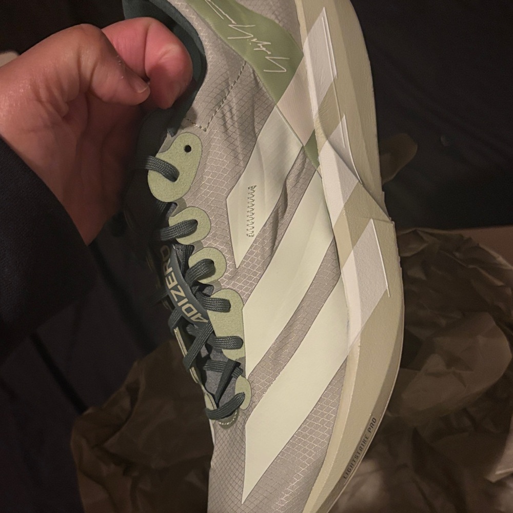 Y-3 Men's Green and White Athletic Shoes - Picture 2 of 5